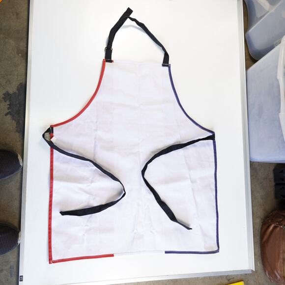 Paris France Chef's Apron French Adjustable Kitchen Cooking Smock Red White Blue - Picture 7 of 8